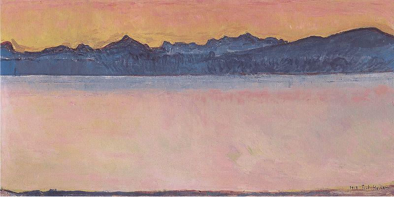 Ferdinand Hodler Genfersee mit Mont-Blanc im Morgenrot oil painting picture